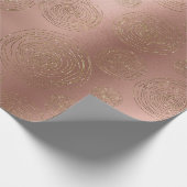 Zeitgenössische Ringe Rings Pink Rose Gold Glam Geschenkpapier (Ecke)
