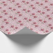 Zeitgenössische rosa Blume Geschenkpapier (Ecke)