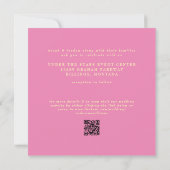 Zeitgenössische Rosa-Gelbe Hochzeit Einladung (Rückseite)