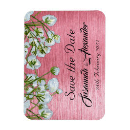 Zeitgenössische rosa Hochzeit speichern Sie das Da Magnet