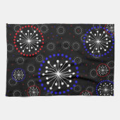 Zeitgenössische rote blaue Feuerwerkskörper Küchentuch (Horizontal)