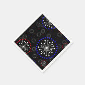 Zeitgenössische rote blaue Feuerwerkskörper Serviette (Ecke)