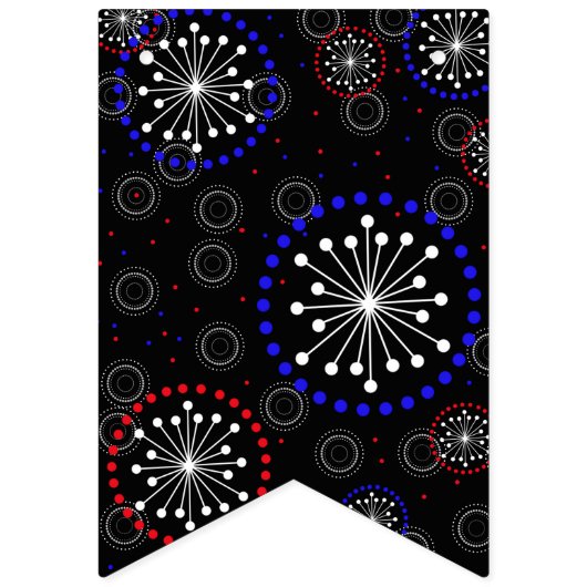 Zeitgenössische rote blaue Feuerwerkskörper Wimpelkette (Zweite Fahne)