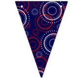 Zeitgenössische rote weiße Feuerwerke auf Blue Wimpelkette (Erste Fahne)