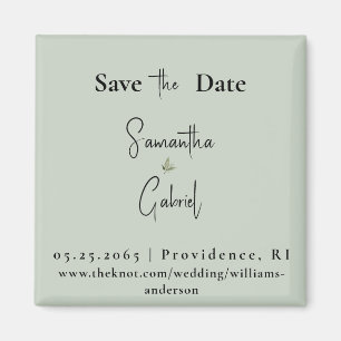Zeitgenössische Salbei-Hochzeit - Save the Date II Magnet