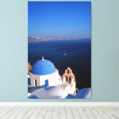 Zeitgenössische Santorini-Stretched Canvas Print Leinwanddruck (Insitu (Holzboden))