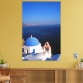 Zeitgenössische Santorini-Stretched Canvas Print Leinwanddruck (Insitu (Wohnzimmer))