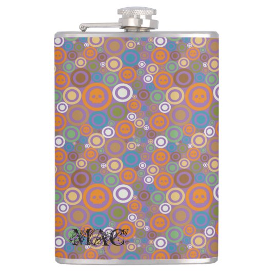 Zeitgenössische Schädel lila Flachmann (Vorderseite)