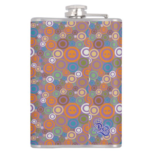 Zeitgenössische Schädel lila Flachmann (Rückseite)