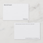 Zeitgenössische Schlichte Minimalistische Weiß-Mod Visitenkarte (Vorne/Hinten)