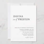 Zeitgenössische Schrift Modernes Einfaches Hochzei Einladung (Vorderseite)