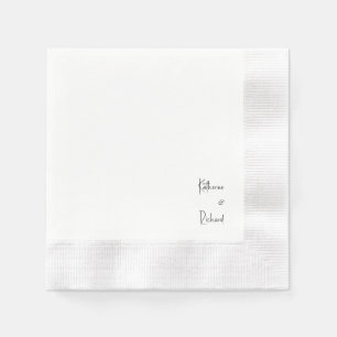 Zeitgenössische Schriftnamen Hochzeit geprägt Serviette