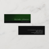 Zeitgenössische, schwach grüne schwarze Visitenkar Mini Visitenkarte (Vorne/Hinten)