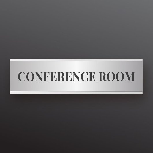 Zeitgenössische Schwarz & Imitate - Silberbüroabte Türschild