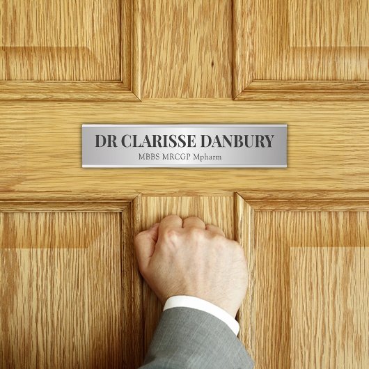 Zeitgenössische Schwarz & Imitate Silberne Individ Türschild