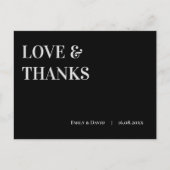 Zeitgenössische Schwarz-weiße Hochzeit Liebe und D Postkarte (Vorderseite)