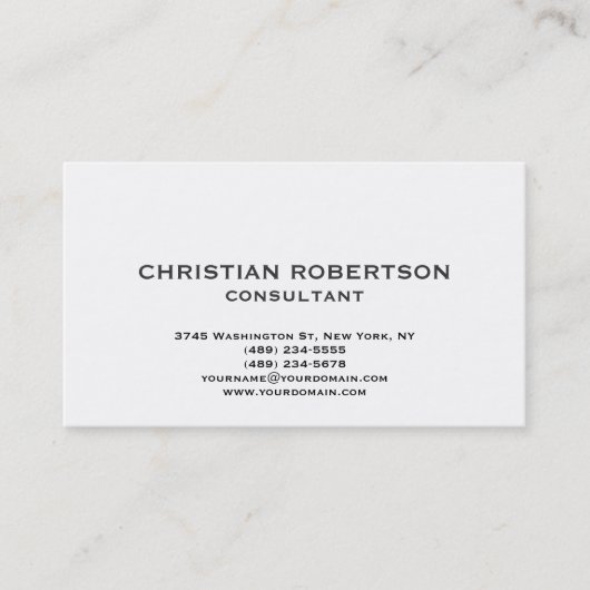 Zeitgenössische Schwarz-weiße Unternehmenskarte Visitenkarte (Vorderseite)