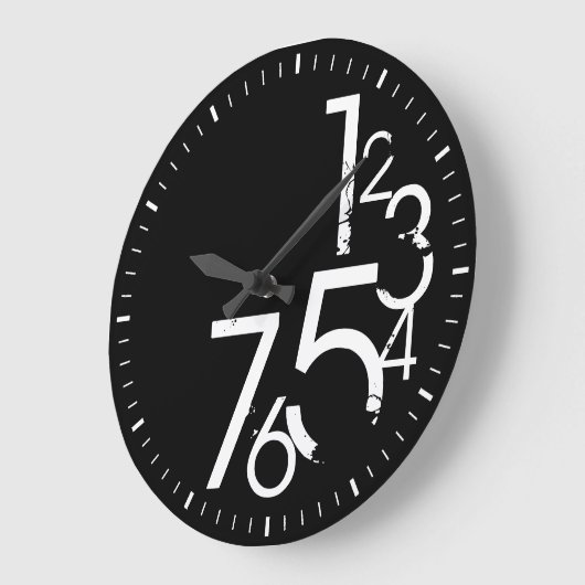 zeitgenössische schwarz-weiße Wanduhr (Winkel)