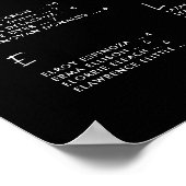 Zeitgenössische schwarze Alphabetische Sitzkarte Poster (Ecke)