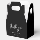 Zeitgenössische schwarze Hochzeit danke Geschenkschachtel (Geöffnet)