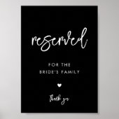 Zeitgenössische schwarze Hochzeit Reserviertes Zei Poster (Vorne)