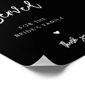 Zeitgenössische schwarze Hochzeit Reserviertes Zei Poster (Ecke)