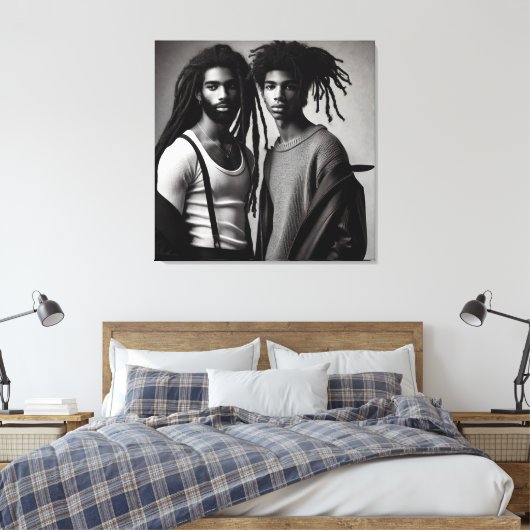 Zeitgenössische schwarze Liebe Leinwanddruck (Insitu (Schlafzimmer))