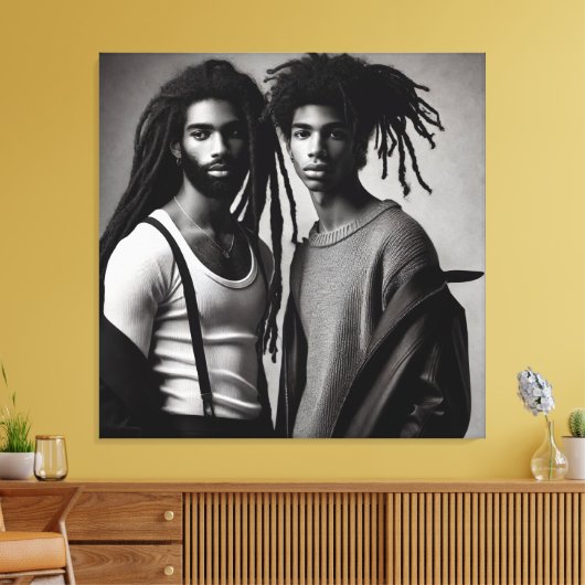 Zeitgenössische schwarze Liebe Leinwanddruck (Insitu (Wohnzimmer))