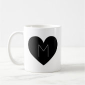 Zeitgenössische Schwarzes Herz Einfache Monogramm- Kaffeetasse (Links)