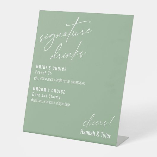 Zeitgenössische Signature-Drinks Sage Green Sockelschild (Vorderseite)