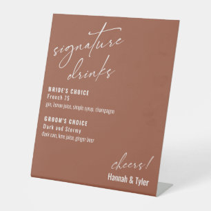 Zeitgenössische Signature-Drinks Terrakotta Sockelschild