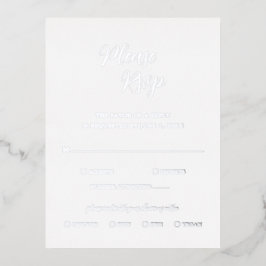 Zeitgenössische Silver Foil Modern Wedding RSVP Ca Folie Einladungspostkarte
