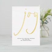 Zeitgenössische Skriptfreude Weihnachten Gold Folien Feiertagskarte (Stehend vorne)