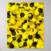 Zeitgenössische Sonnenblume Abstrakte Punkte Gelbe Poster (Vorne)