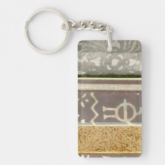 Zeitgenössische Stammes- Muster-Malerei Schlüsselanhänger (Vorderseite)