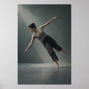 Zeitgenössische Tänzerin in dynamischer Balance Fi Poster
