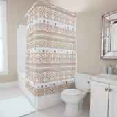 Zeitgenössische Taupe, Linen, braun Gemustert  Duschvorhang (Beispiel)