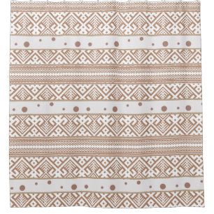 Zeitgenössische Taupe, Linen, braun Gemustert Duschvorhang