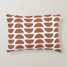 Zeitgenössische Terracotta-Abstrakte Geometrie Dekokissen