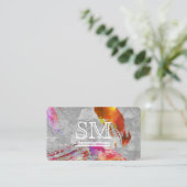 Zeitgenössische Textur-Monogramm Visitenkarte (Stehend Vorderseite)