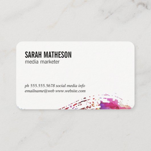 Zeitgenössische Textur-Monogramm Visitenkarte (Rückseite)