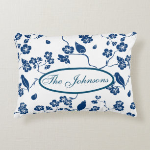 Zeitgenössische Toile Birds & Florals Dekokissen
