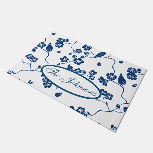 Zeitgenössische Toile Birds & Florals Fußmatte (Schrägansicht)