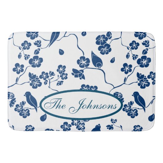 Zeitgenössische Toilvögel & Florals Badematte (Vorderseite)