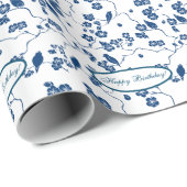 Zeitgenössische Toilvögel & Florals Geschenkpapier (Rolleneckpunkt)