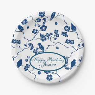 Zeitgenössische Toilvögel & Florals Papierplatte Pappteller