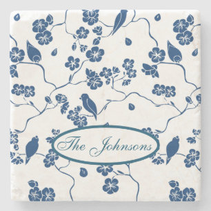 Zeitgenössische Toilvögel & Florals Stone Unterset Steinuntersetzer