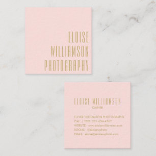 Zeitgenössische Trendy Chic Fette Typografie Rosa Quadratische Visitenkarte