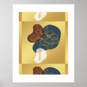 Zeitgenössische Trendy Monogram Gold Whimsical Flo Poster (Vorne)