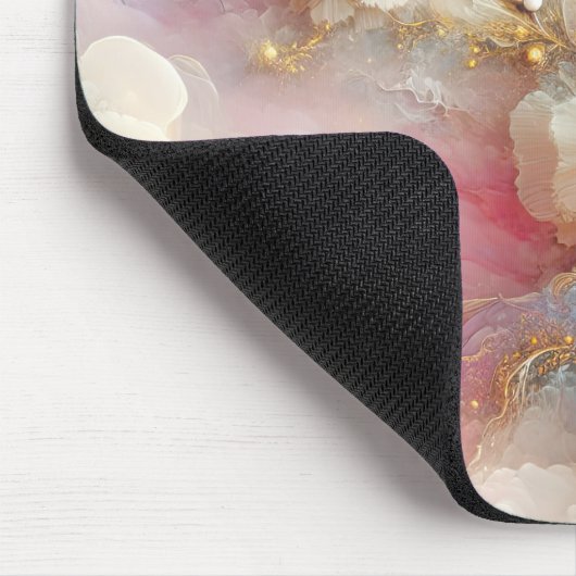 Zeitgenössische Tulle Floral Abstrakt Mousepad (Ecke)
